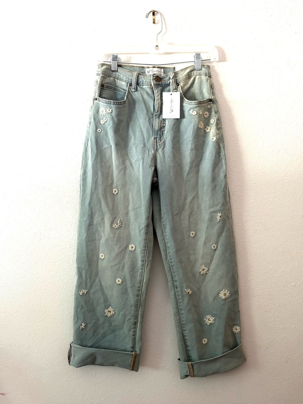 Jessica Simpson Embroidered Boyfriend Jeans Sz 4 NWT